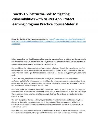 f5 F5 Instructor-Led: Mitigating Vulnerabilities with NGINX App Protect learning program