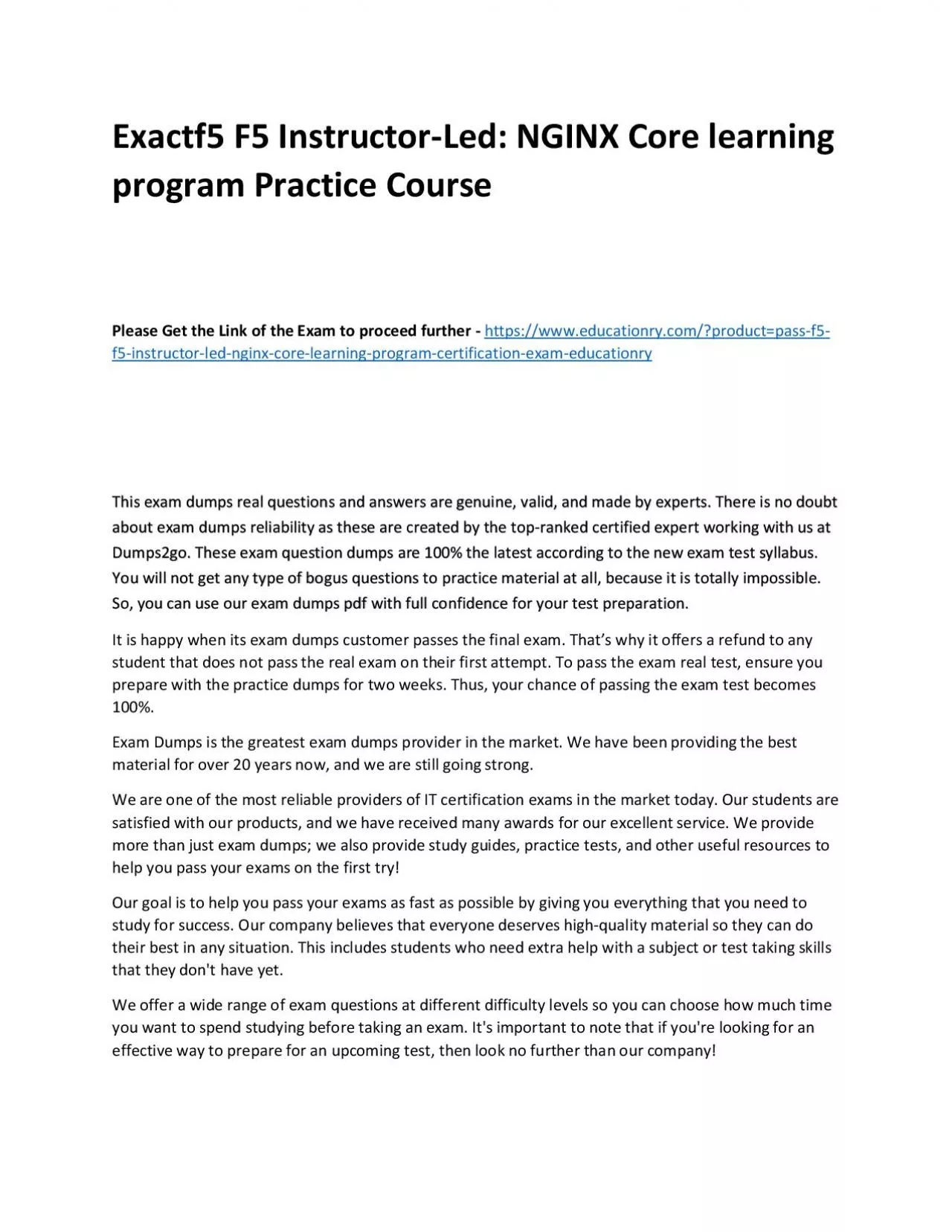 PDF-f5 F5 Instructor-Led: NGINX Core learning program