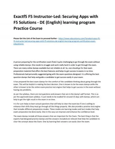 f5 F5 Instructor-Led: Securing Apps with F5 Solutions - DE (English) learning program