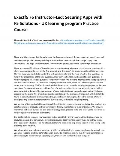 f5 F5 Instructor-Led: Securing Apps with F5 Solutions - UK learning program