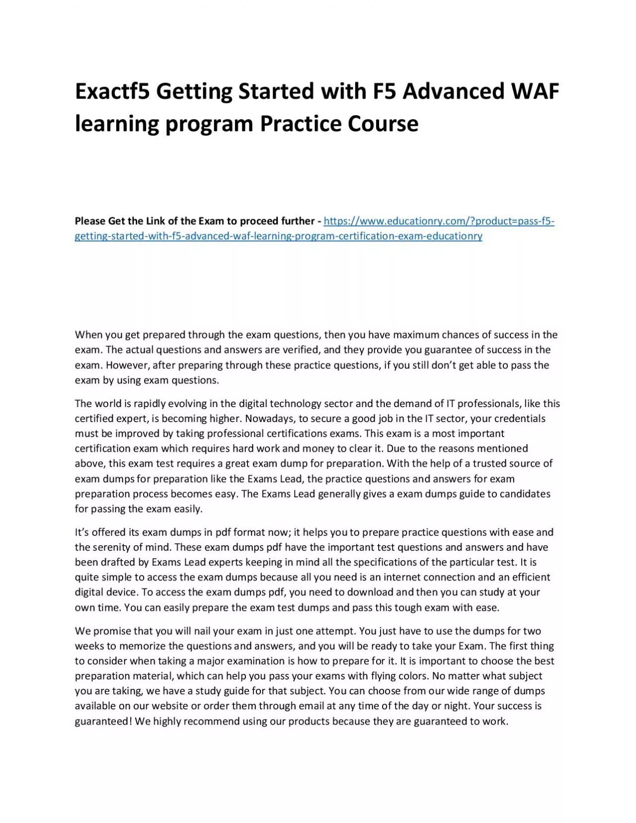 PDF-f5 Getting Started with F5 Advanced WAF learning program