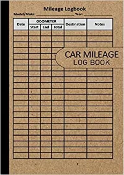 Car Mileage Log Book: Car Mileage Journal for Business or Personal Taxes with Simple Brown