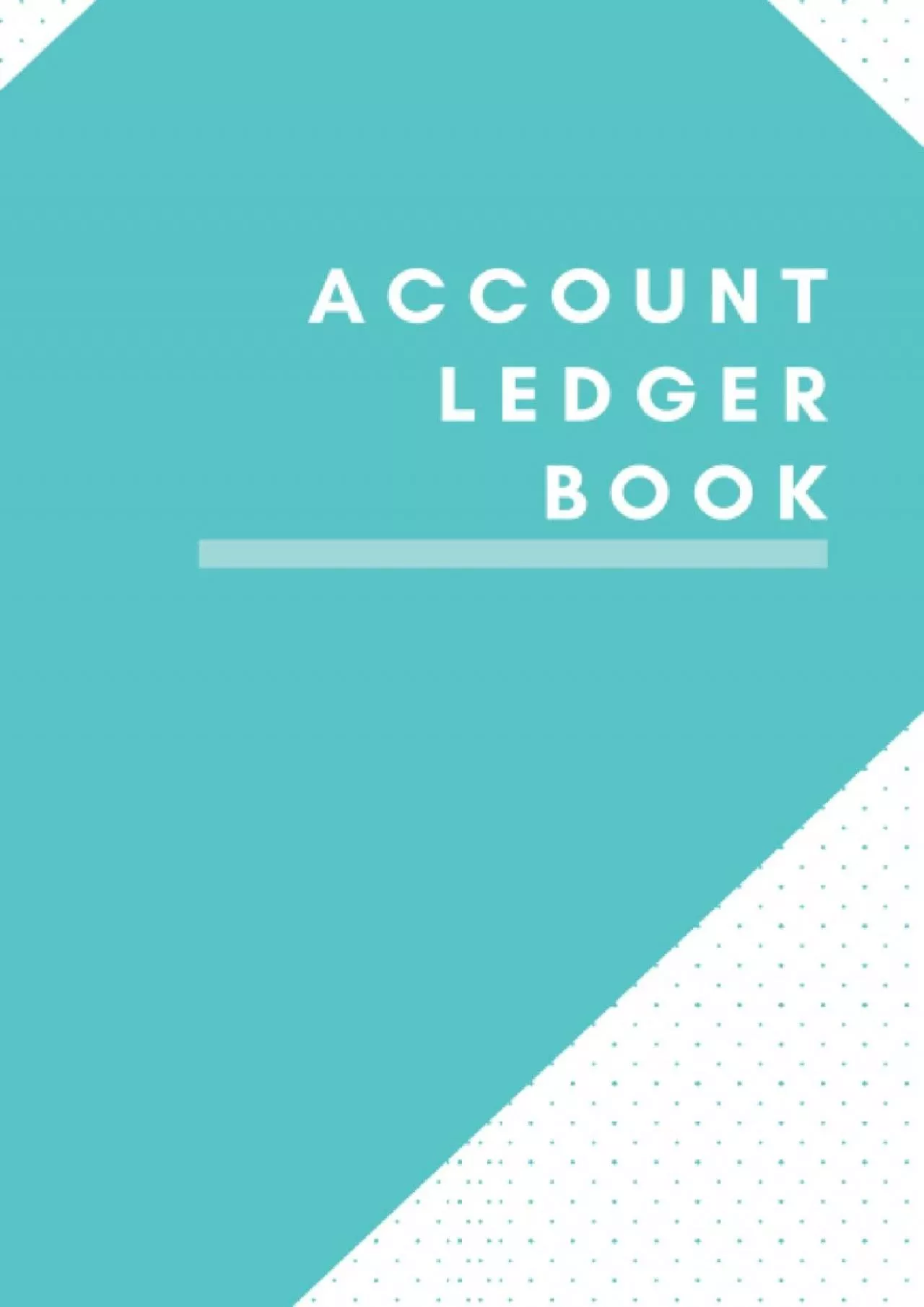 Account Ledger Book: Simple Budget Management Book for Basic Book Keeping of Transactions
