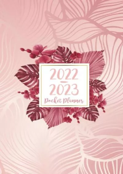 2022-2023 Pocket Planner: Two-Year Monthly Calendar Planner for Purse - 24 Months Pocket Agenda Schedule To-do list US Holidays & Quotes - 2-Year ... - Stylish Leaves Rose Gold & Black Cover