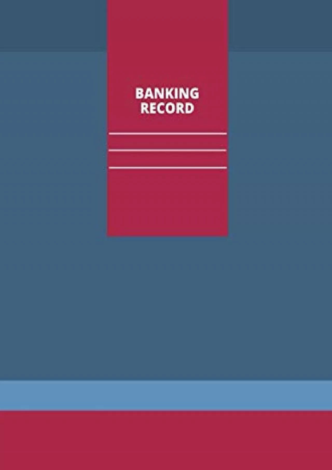 Banking Record: Bank transaction record book