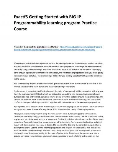 f5 Getting Started with BIG-IP Programmability learning program