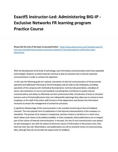 f5 Instructor-Led: Administering BIG-IP - Exclusive Networks FR learning program