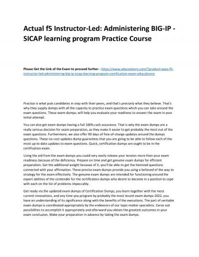 f5 Instructor-Led: Administering BIG-IP - SICAP learning program