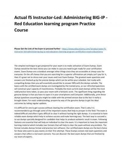 f5 Instructor-Led: Administering BIG-IP - Red Education learning program