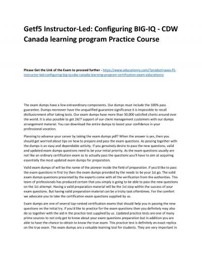 f5 Instructor-Led: Configuring BIG-IQ - CDW Canada learning program