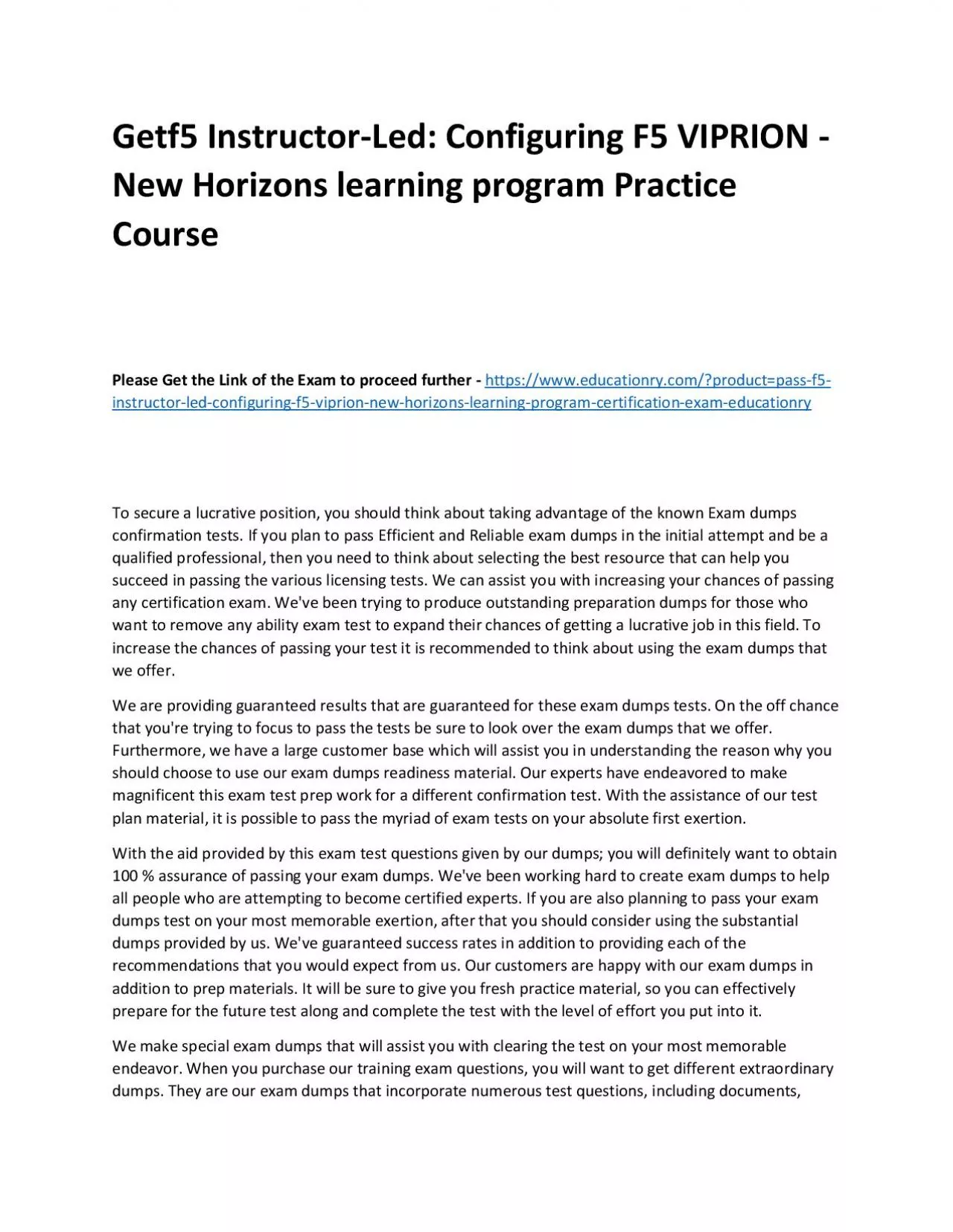 f5 Instructor-Led: Configuring F5 VIPRION - New Horizons learning program