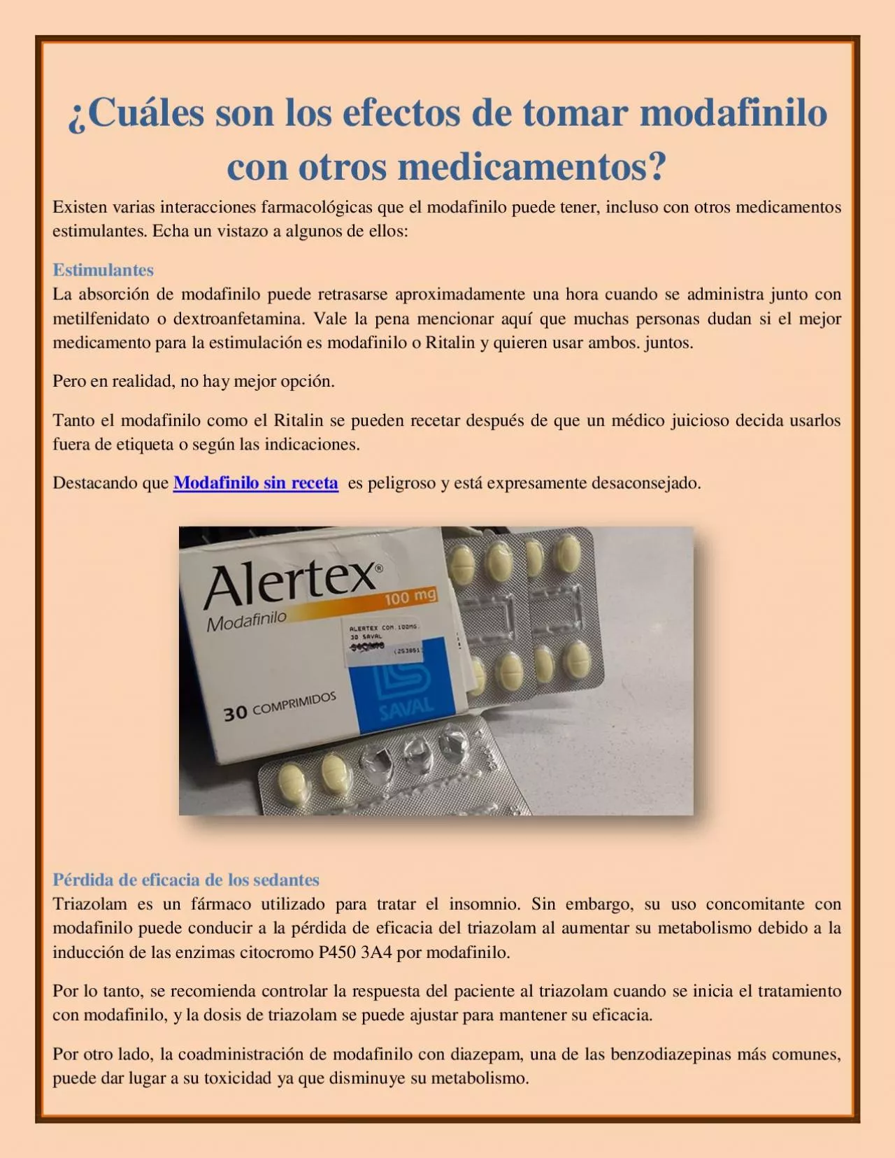 PDF-¿Cuáles son los efectos de tomar modafinilo con otros medicamentos?