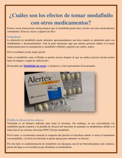 ¿Cuáles son los efectos de tomar modafinilo con otros medicamentos?