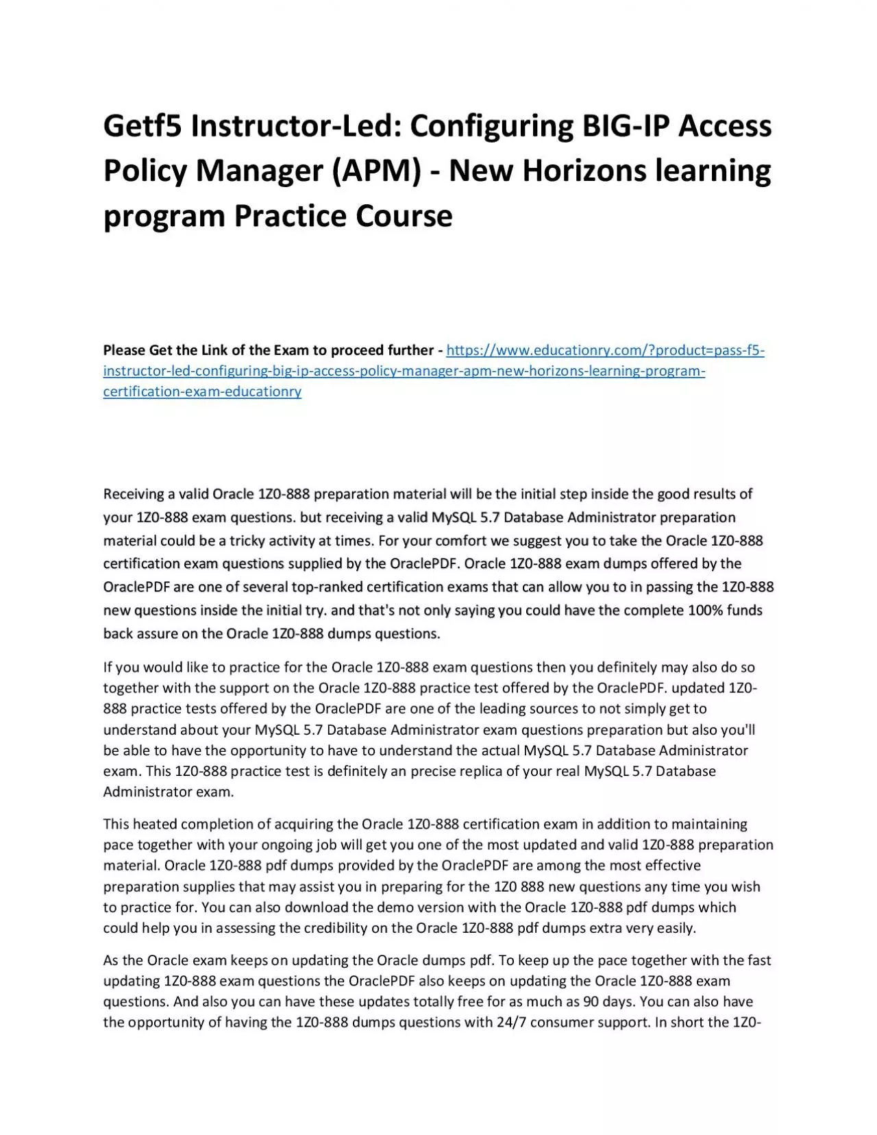 f5 Instructor-Led: Configuring BIG-IP Access Policy Manager (APM) - New Horizons learning