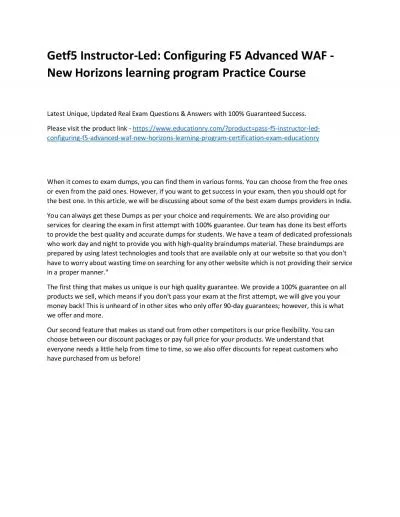 f5 Instructor-Led: Configuring F5 Advanced WAF - New Horizons learning program