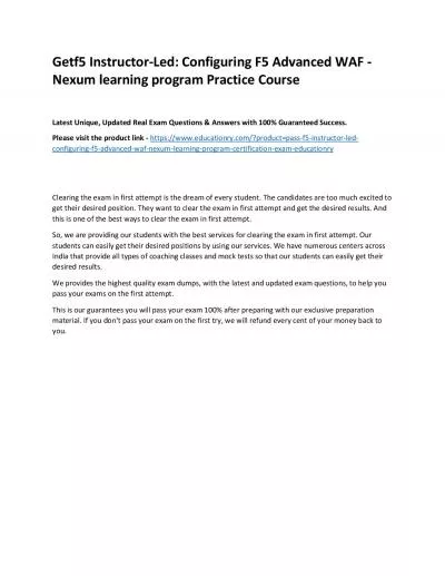 f5 Instructor-Led: Configuring F5 Advanced WAF - Nexum learning program