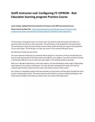 f5 Instructor-Led: Configuring F5 VIPRION - Red Education learning program