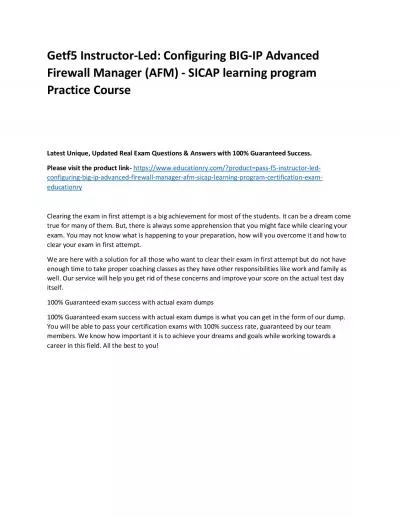 f5 Instructor-Led: Configuring BIG-IP Advanced Firewall Manager (AFM) - SICAP learning program