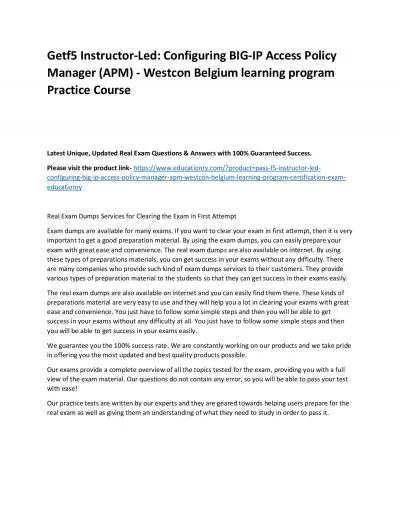 f5 Instructor-Led: Configuring BIG-IP Access Policy Manager (APM) - Westcon Belgium learning program