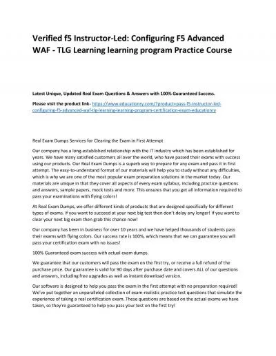 f5 Instructor-Led: Configuring F5 Advanced WAF - TLG Learning learning program