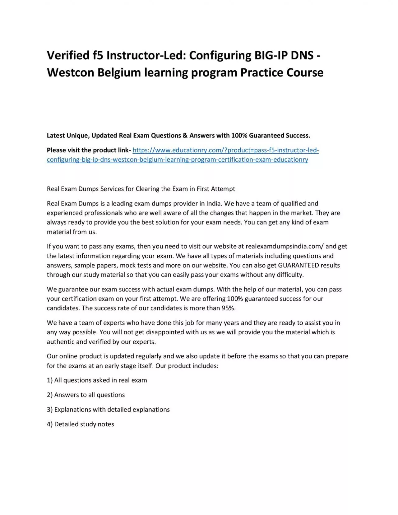 PDF-f5 Instructor-Led: Configuring BIG-IP DNS - Westcon Belgium learning program