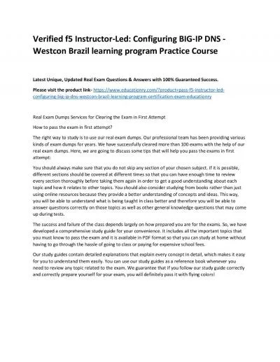 f5 Instructor-Led: Configuring BIG-IP DNS - Westcon Brazil learning program