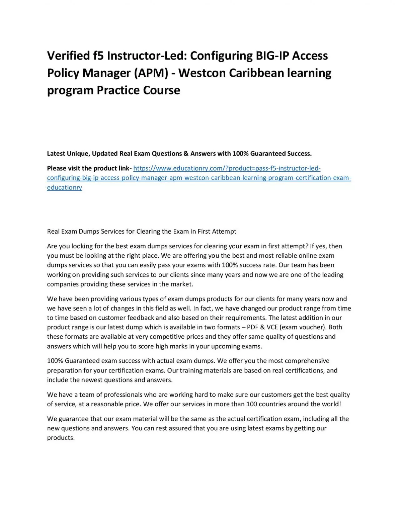 PDF-f5 Instructor-Led: Configuring BIG-IP Access Policy Manager (APM) - Westcon Caribbean