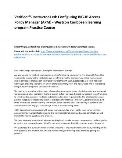 f5 Instructor-Led: Configuring BIG-IP Access Policy Manager (APM) - Westcon Caribbean