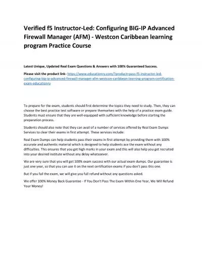 f5 Instructor-Led: Configuring BIG-IP Advanced Firewall Manager (AFM) - Westcon Caribbean