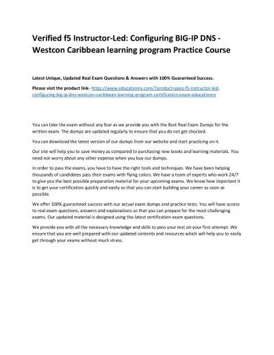 f5 Instructor-Led: Configuring BIG-IP DNS - Westcon Caribbean learning program