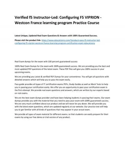 f5 Instructor-Led: Configuring F5 VIPRION - Westcon France learning program