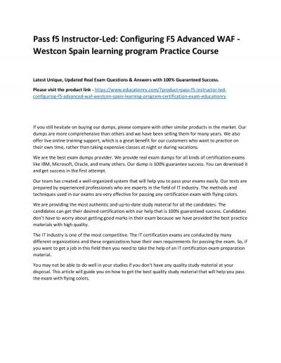 f5 Instructor-Led: Configuring F5 Advanced WAF - Westcon Spain learning program