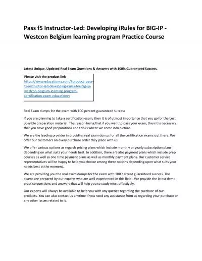 f5 Instructor-Led: Developing iRules for BIG-IP - Westcon Belgium learning program