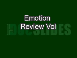Emotion Review Vol
