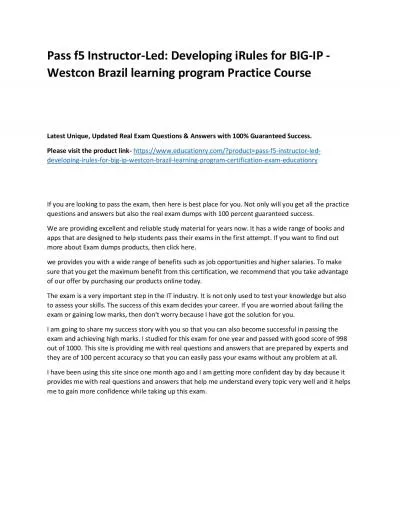 f5 Instructor-Led: Developing iRules for BIG-IP - Westcon Brazil learning program