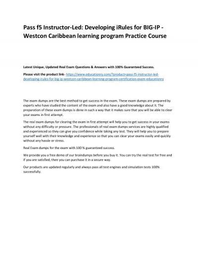 f5 Instructor-Led: Developing iRules for BIG-IP - Westcon Caribbean learning program