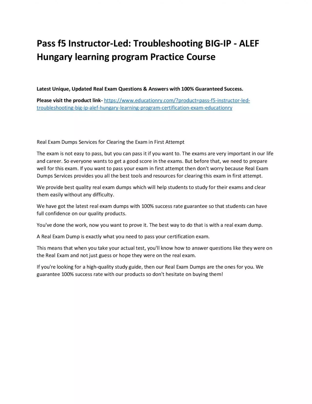 PDF-f5 Instructor-Led: Troubleshooting BIG-IP - ALEF Hungary learning program