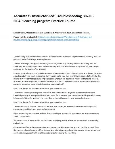 f5 Instructor-Led: Troubleshooting BIG-IP - SICAP learning program