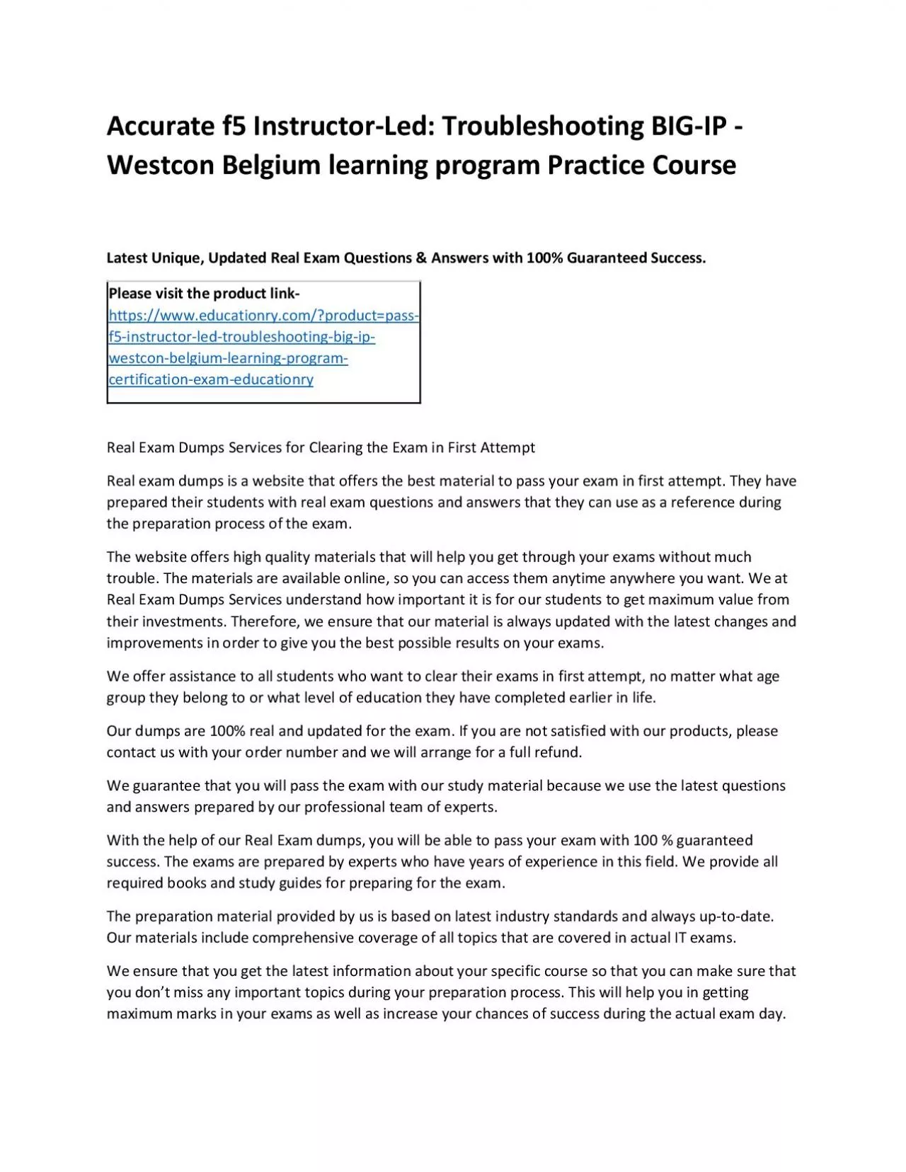 PDF-f5 Instructor-Led: Troubleshooting BIG-IP - Westcon Belgium learning program