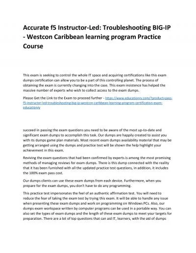 f5 Instructor-Led: Troubleshooting BIG-IP - Westcon Caribbean learning program