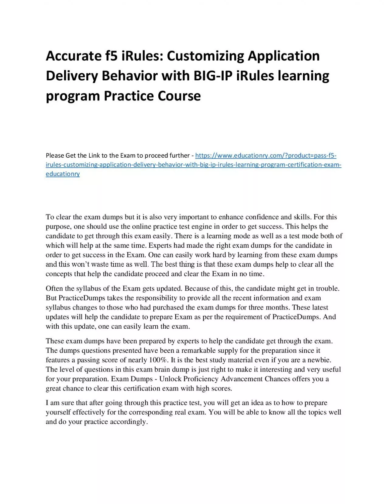 PDF-f5 iRules: Customizing Application Delivery Behavior with BIG-IP iRules learning program