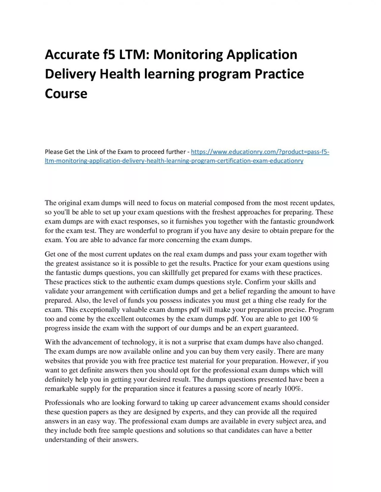 PDF-f5 LTM: Monitoring Application Delivery Health learning program