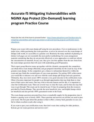 f5 Mitigating Vulnerabilities with NGINX App Protect (On-Demand) learning program