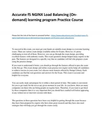 f5 NGINX Load Balancing (On-demand) learning program