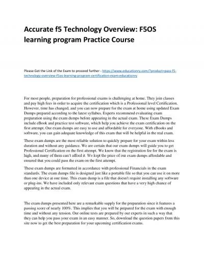 f5 Technology Overview: F5OS learning program