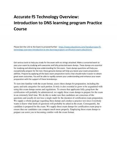 f5 Technology Overview: Introduction to DNS learning program