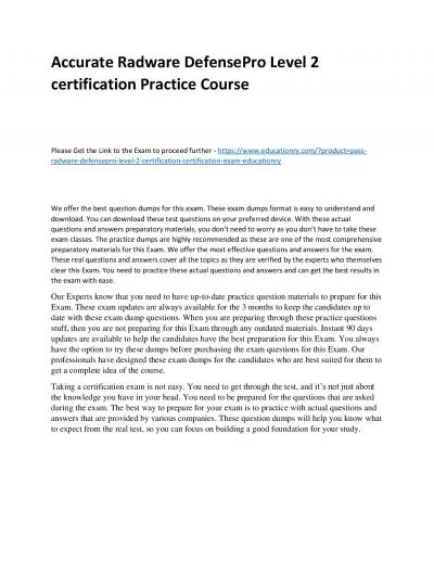 Radware DefensePro Level 2 certification