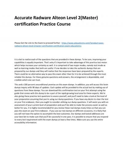 Radware Alteon Level 2(Master) certification