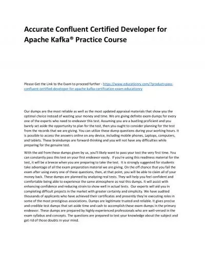 Confluent Certified Developer for Apache Kafka