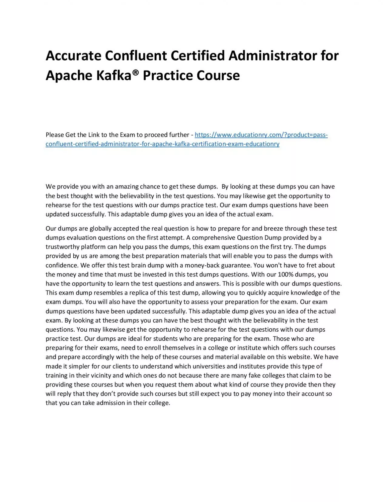 PDF-Confluent Certified Administrator for Apache Kafka